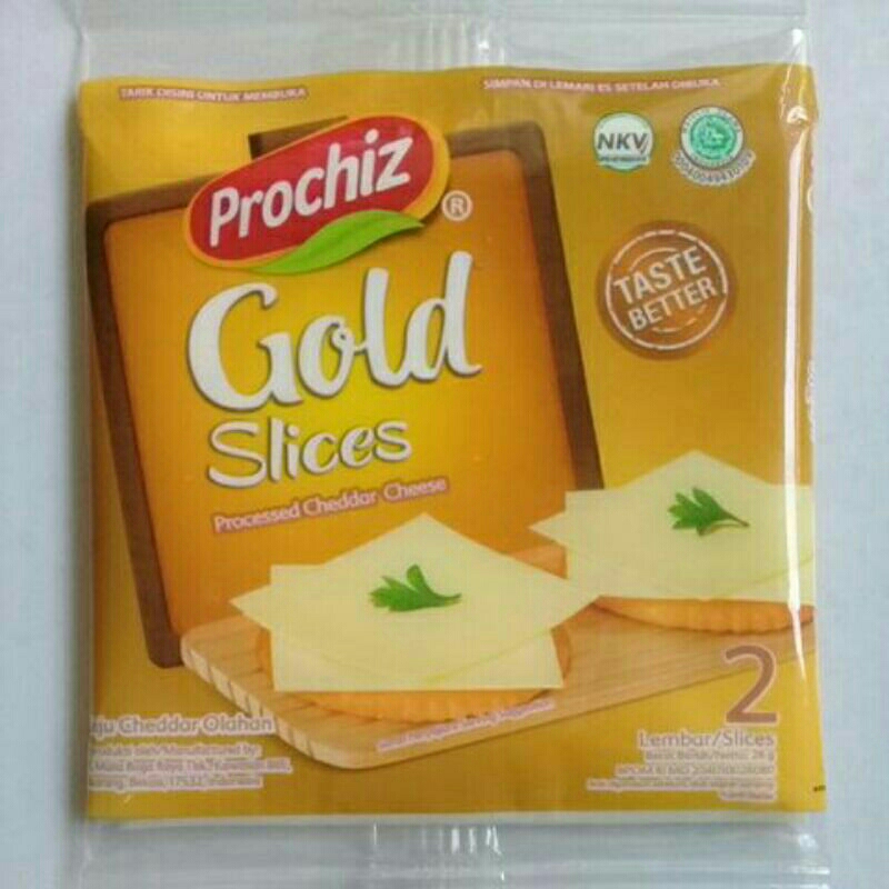 

~MOS~ Prochiz Gold Slice 2 Lembar 26 gram. Keju Cheddar Olahan.