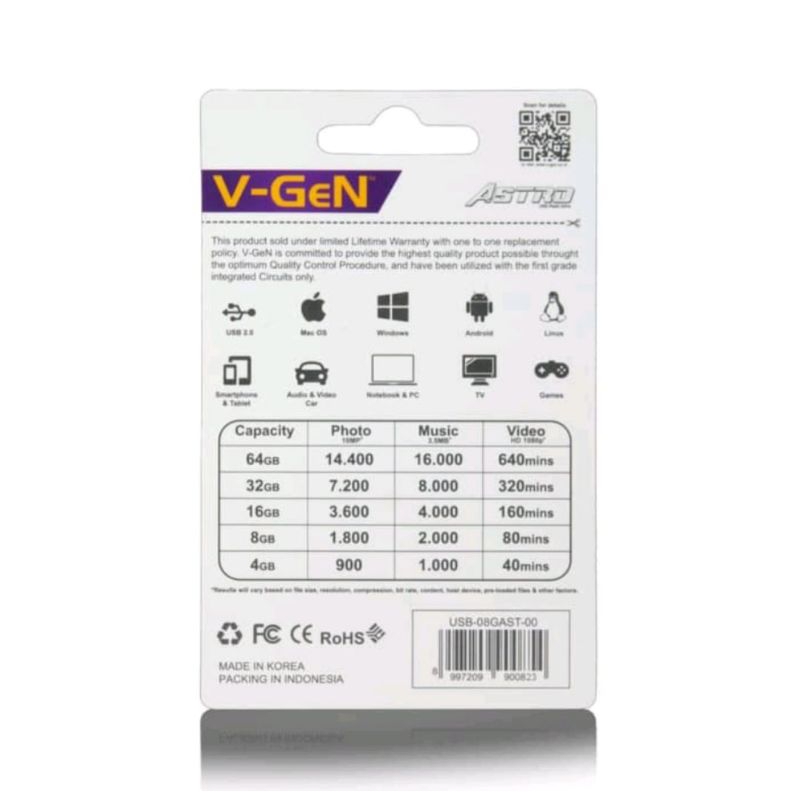 FlashDisk V-Gen 8Gb ORI