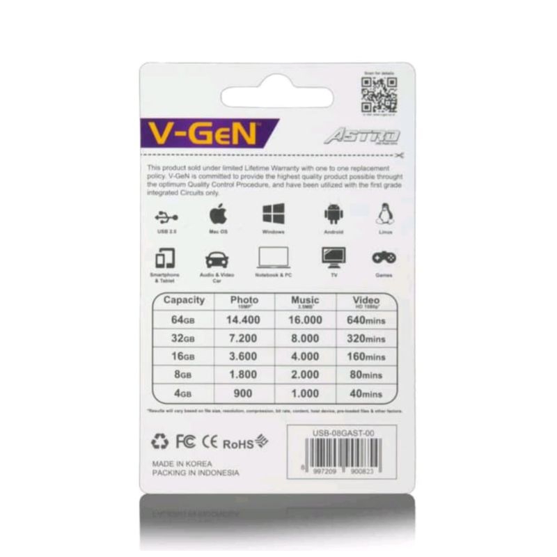 FlashDisk V-Gen 8Gb ORI