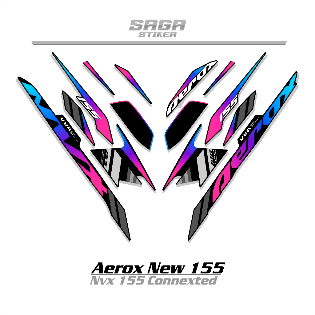 STRIPING AEROX 155 CONNECTED DASAR HITAM/AEROX NEW/VARIASI 9/NVX 155 STIKER / STICKER AEROX 155 CONN