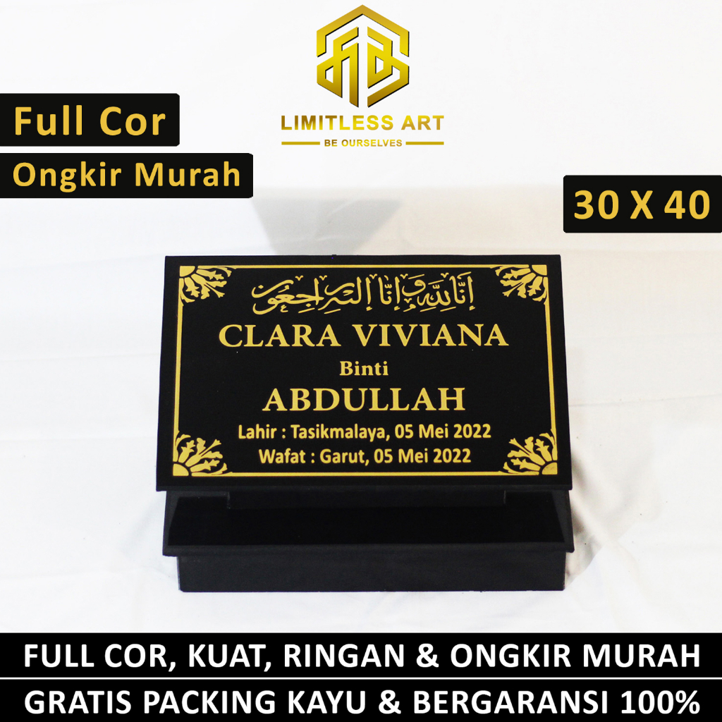 Kepala Batu Kijing Maesan Nisan Makam Granit Full Set Dudukan Badan Kotak Lengkap Hitam Putih Kubura