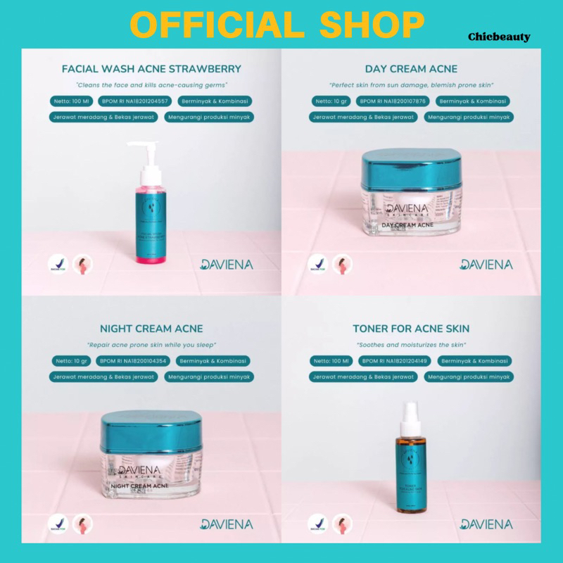 ECER DAY & NIGHT ACNE SERIES DAVIENA SKINCARE