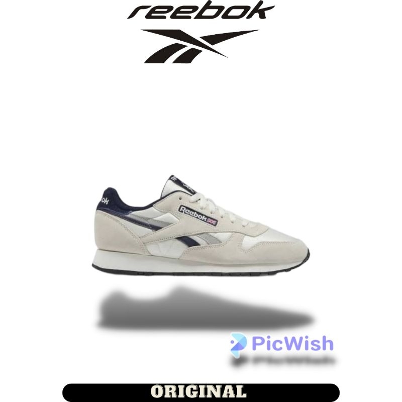Sepatu Reebok Classic Leather Chalk Vector Navy Men's ( GY7302 ) Original