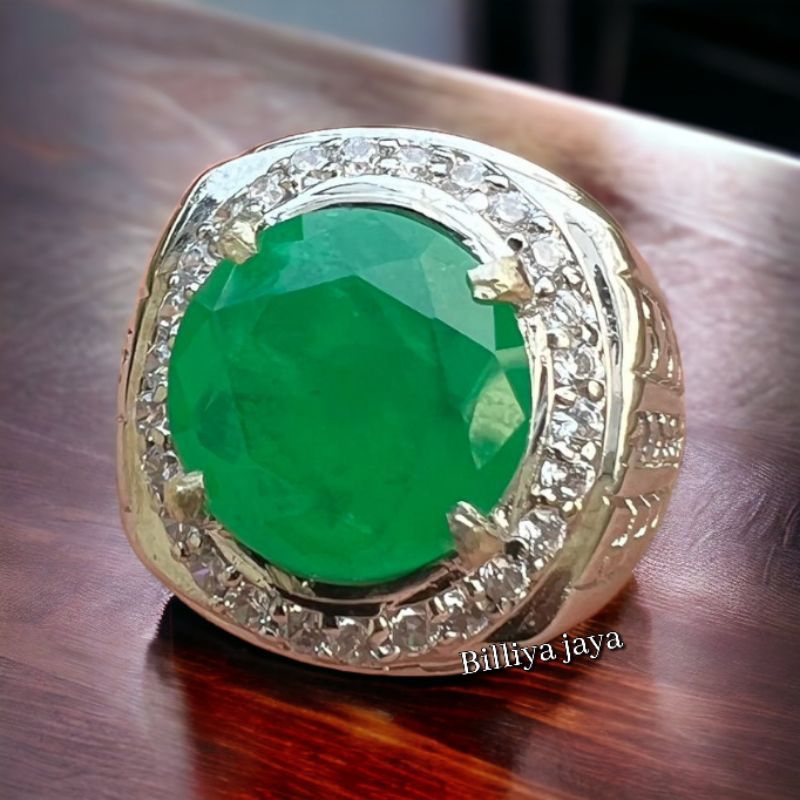 Cincin batu natural zamrud colombia cutting top quality