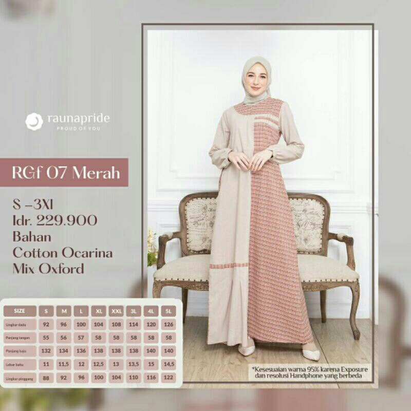 BAJU GAMIS RGF 07 MERAH BY RAUNA / SARIMBIT 07