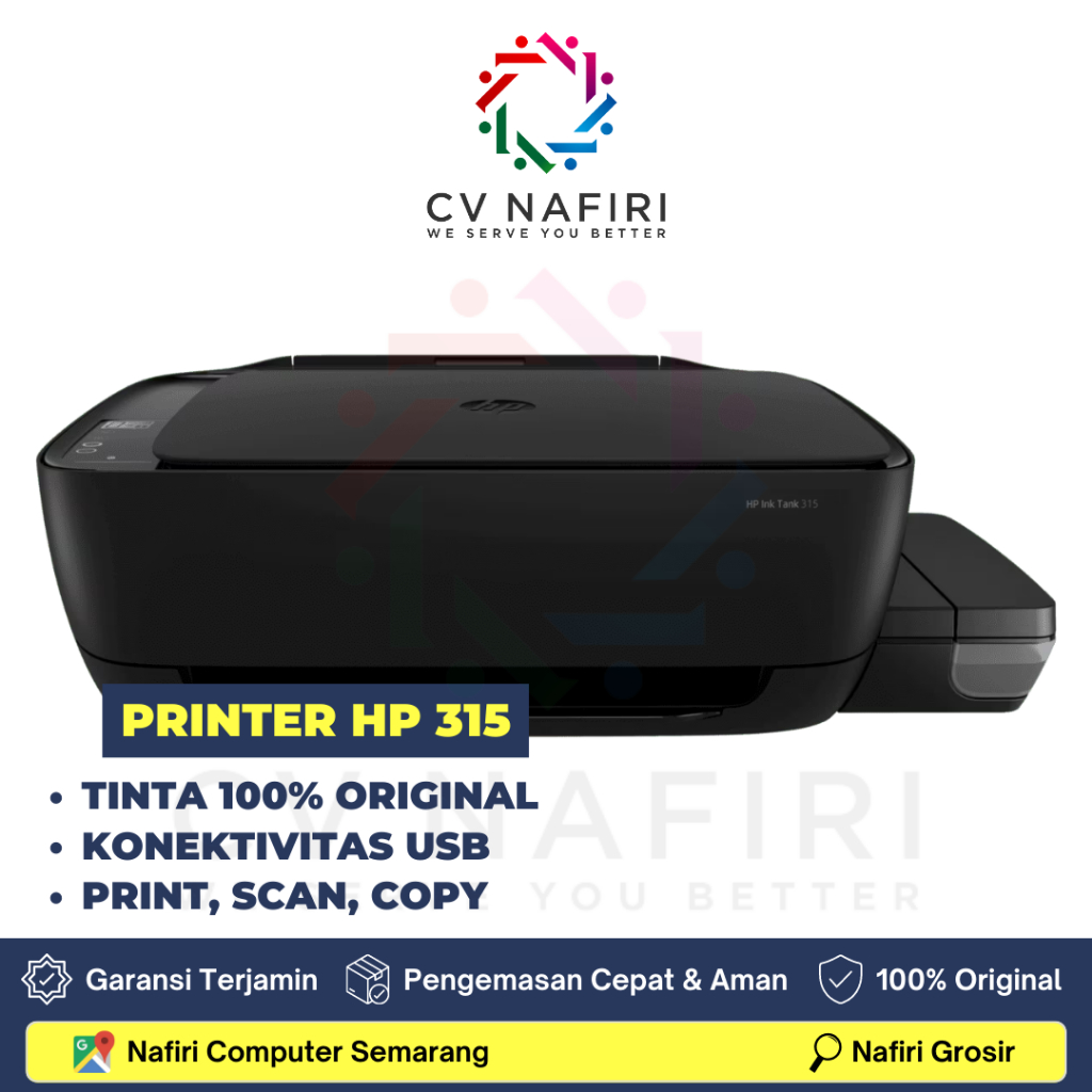 PRINTER HP INKTANK 315 ORIGINAL INK PRINT SCAN COPY ALL IN ONE USB