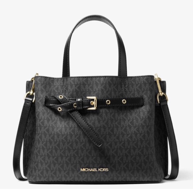 MK Emilia Small Satchel Signature Black