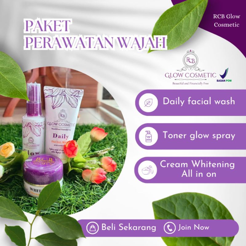 (free gift) Rcb glow paket Basic TERSEDIA COD ORIGINAL BPOM PAKETAN CREAM RCB GLOW