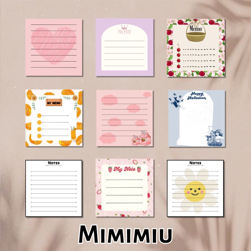 

[Mimimiu] memopad / notepad handmade motif