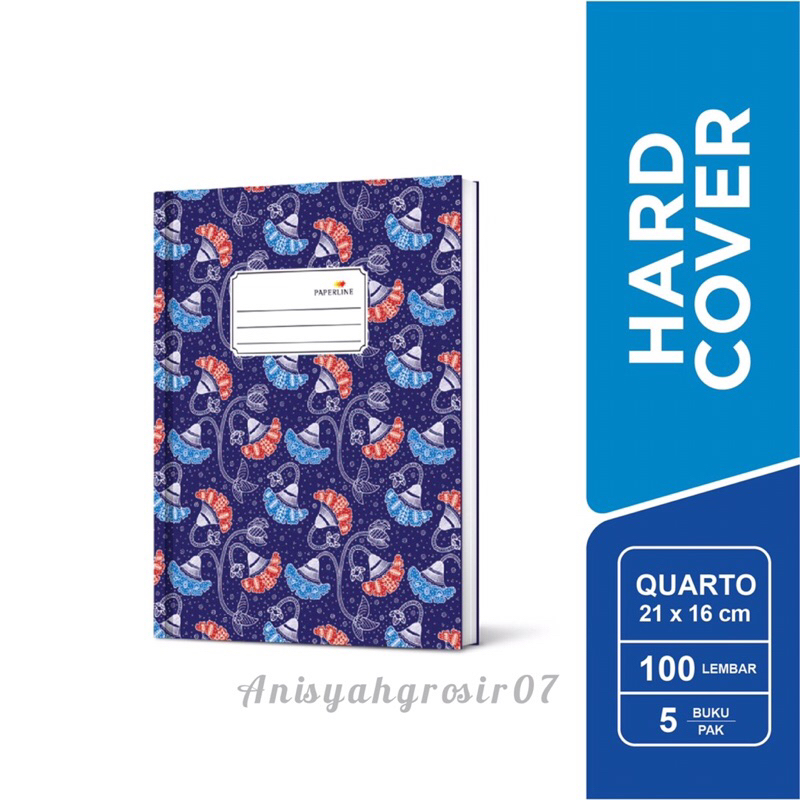 

(SATUAN) Buku tulis Kuarto A5 Sampul Tebal Paperline Hardcover quarto book @100lembar