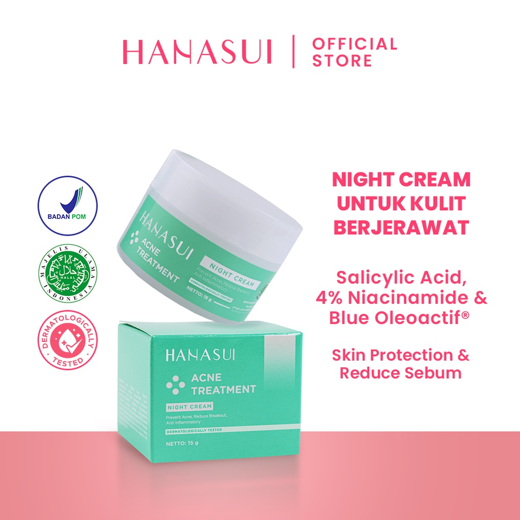 Hanasui Acne Treatment Night Cream Krim Malam 15gr