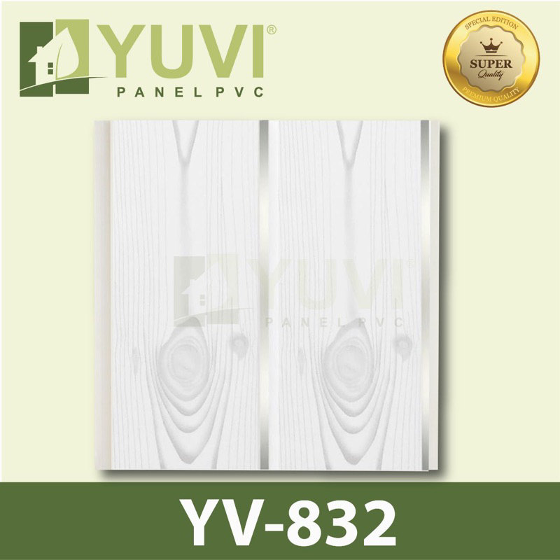 Plafon Pvc 8mm putih serat kayu termurah