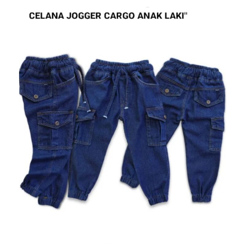 Celana Jogger Cargo anak laki laki denim jeans cargo