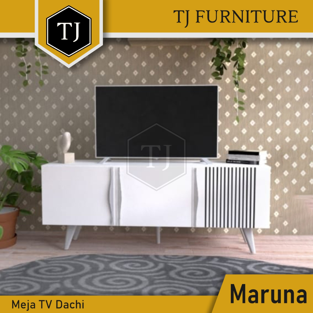 Dachi Meja / Rak / Buffet TV Kayu Partikel Minimalis Serbaguna Maruna TV Rack
