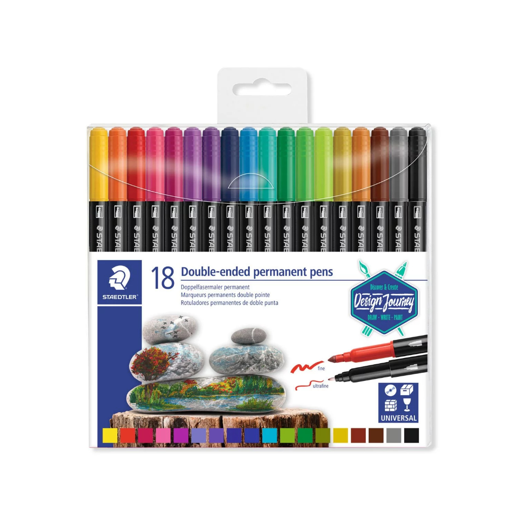 

Stationery Haul - Spidol Permanent Staedtler Double Ended 18 Warna