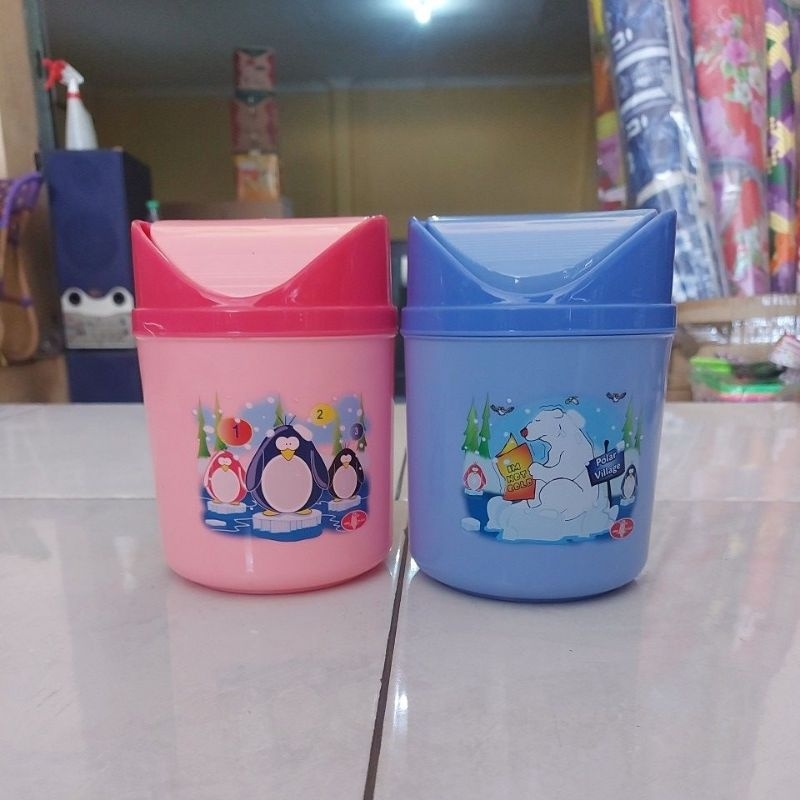 Tempat sampah mini/Tempat sampah tutup kecil/tempat sampah plastik kecil