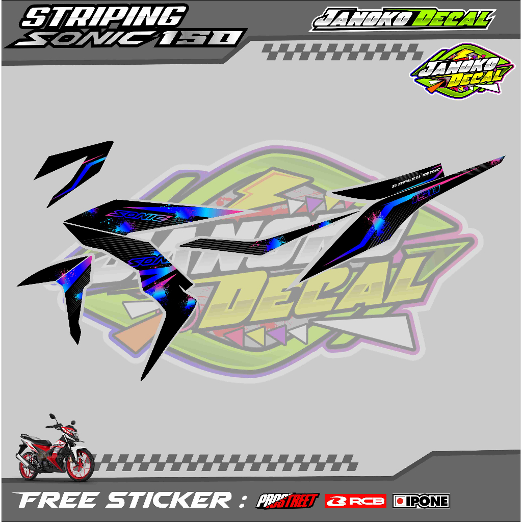 STRIPING VARIASI MOTOR SONIC 150 / STICKER LIST VARIASI HONDA SONIC 150