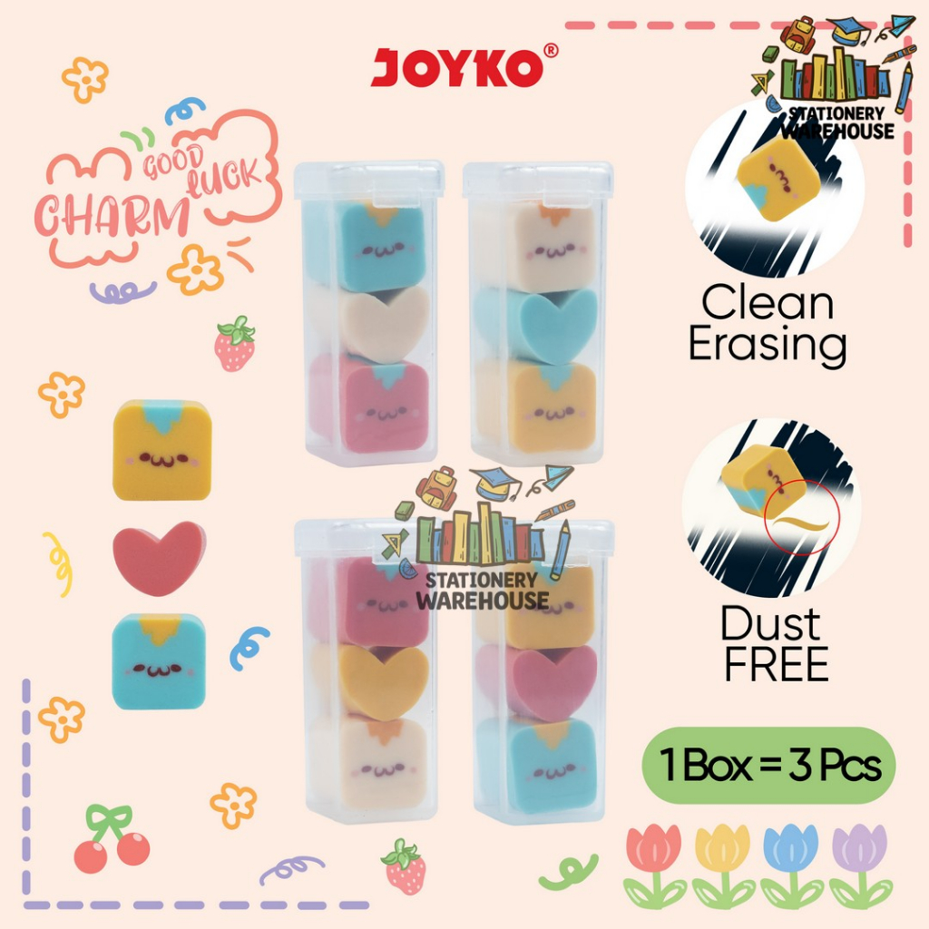 

Penghapus Eraser Joyko ER-134 Good Luck Charm 1 Pack 3 Pcs