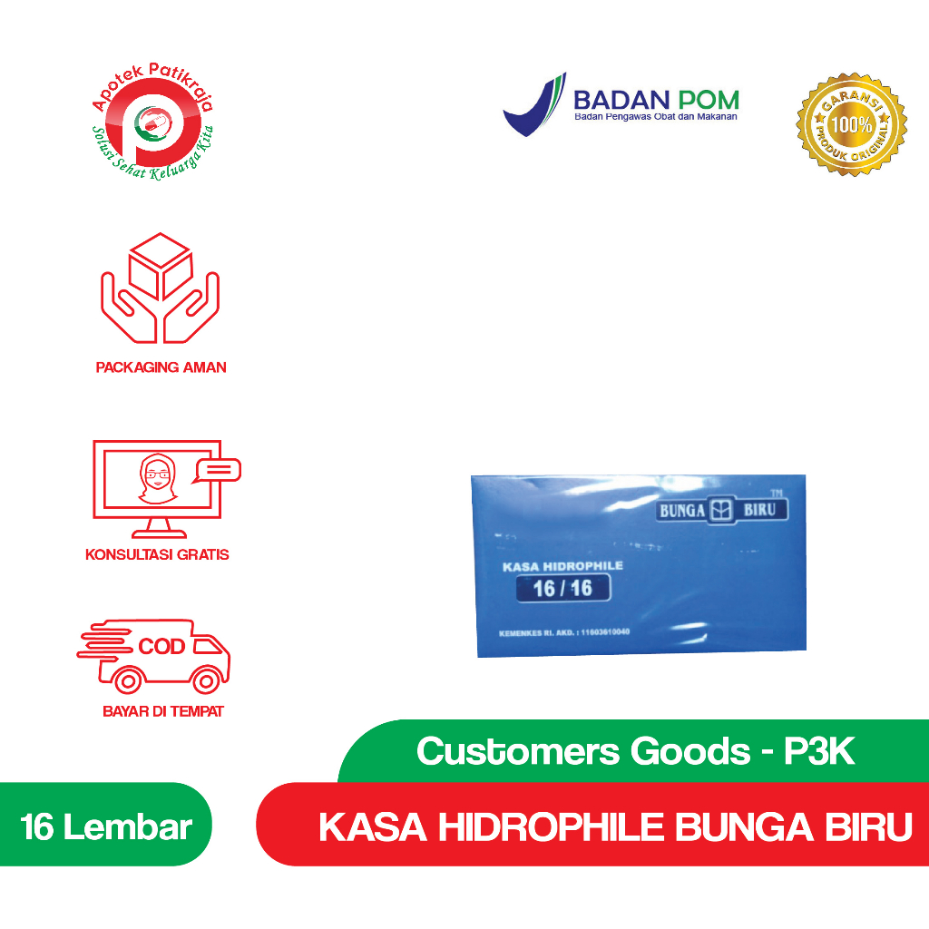 KASA STERIL HIDROPHILE BUNGA BIRU