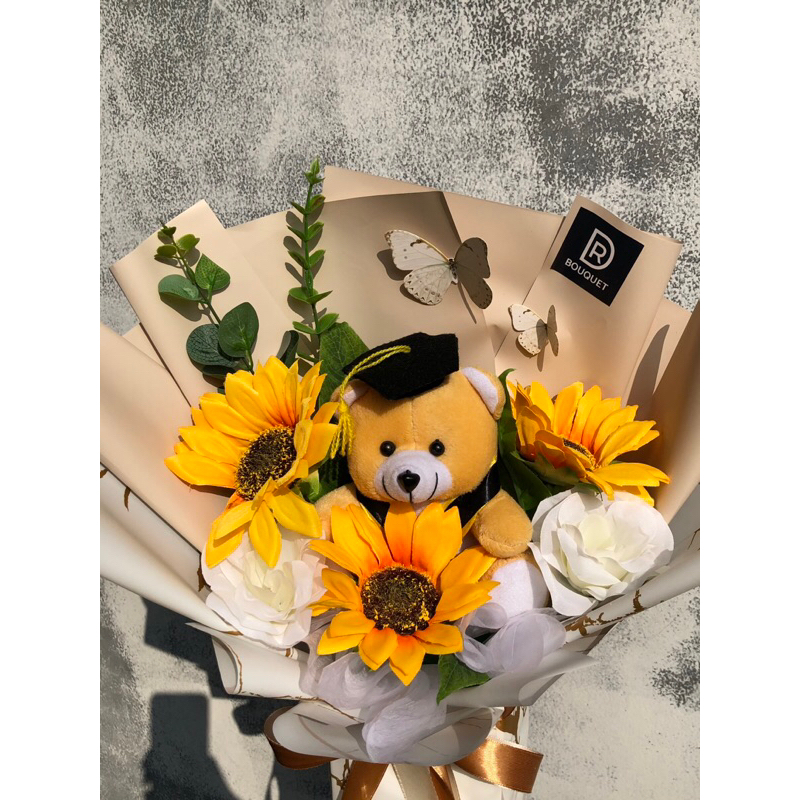 BOUQUET BUNGA MATAHARI SIZE (M) / READY STOK / BUKET BUNGA MATAHARI / BOUQUET SUNFLOWER / BUKET MATA