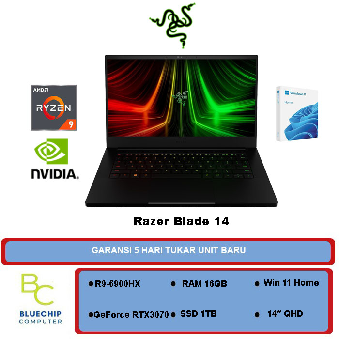 Laptop Razer Blade 14 Ryzen 9-6900HX 16GB 1TB SSD RTX3070 14″ QHD W11