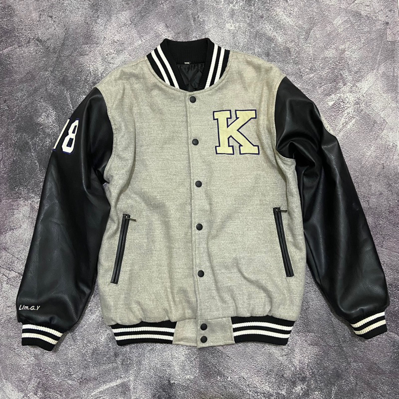 varsity jacket leather univ kyungsung varsity univ second