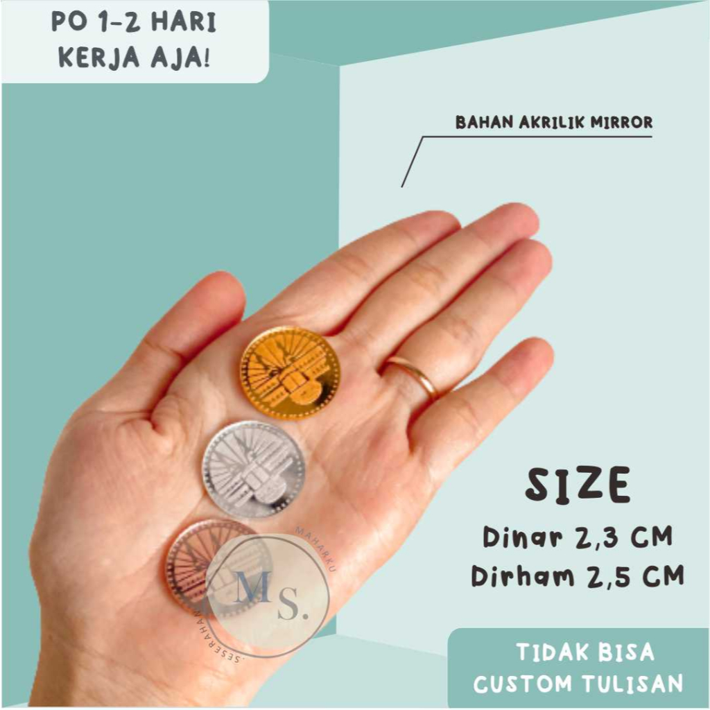 READY Replika 1 Dinar / dirham untuk hiasan mahar READY STOK TERLARIS
