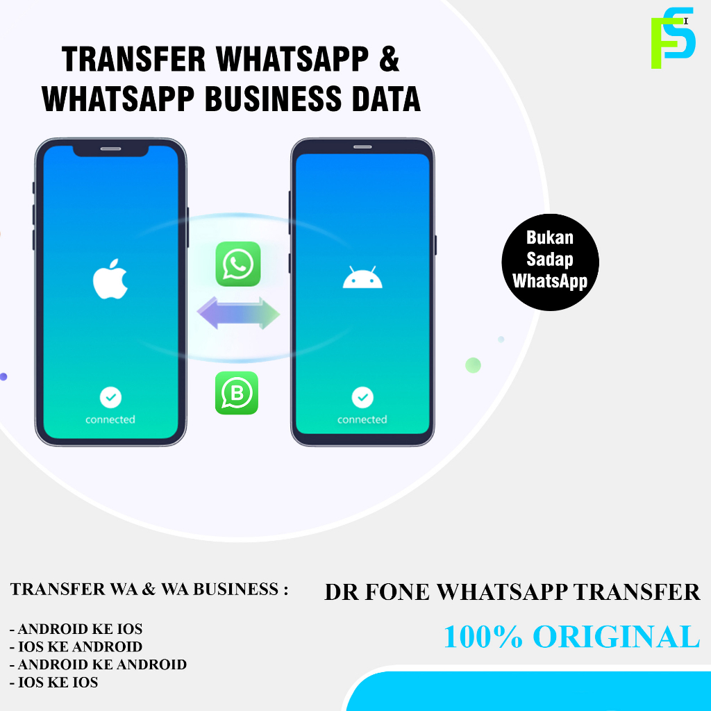 Jasa Pindah / Transfer / Migrasi Whatsapp Antar iOS - Android (Dr Fone Whatsapp Transfer Original)