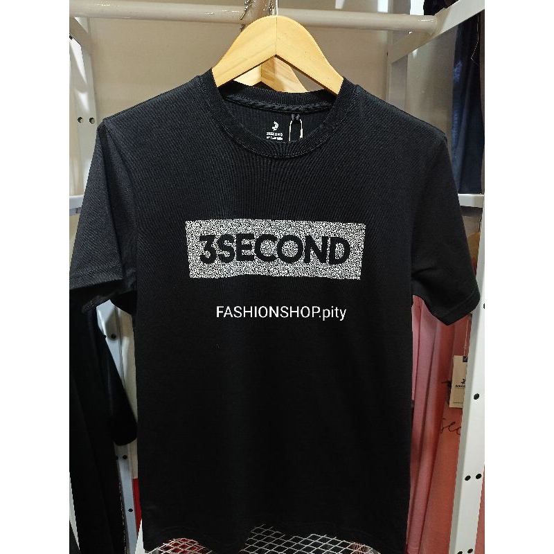 [100% ORIGINAL 0723] KAOS 3SECOND PRIA BEST SELLER WARNA HITAM PUTIH