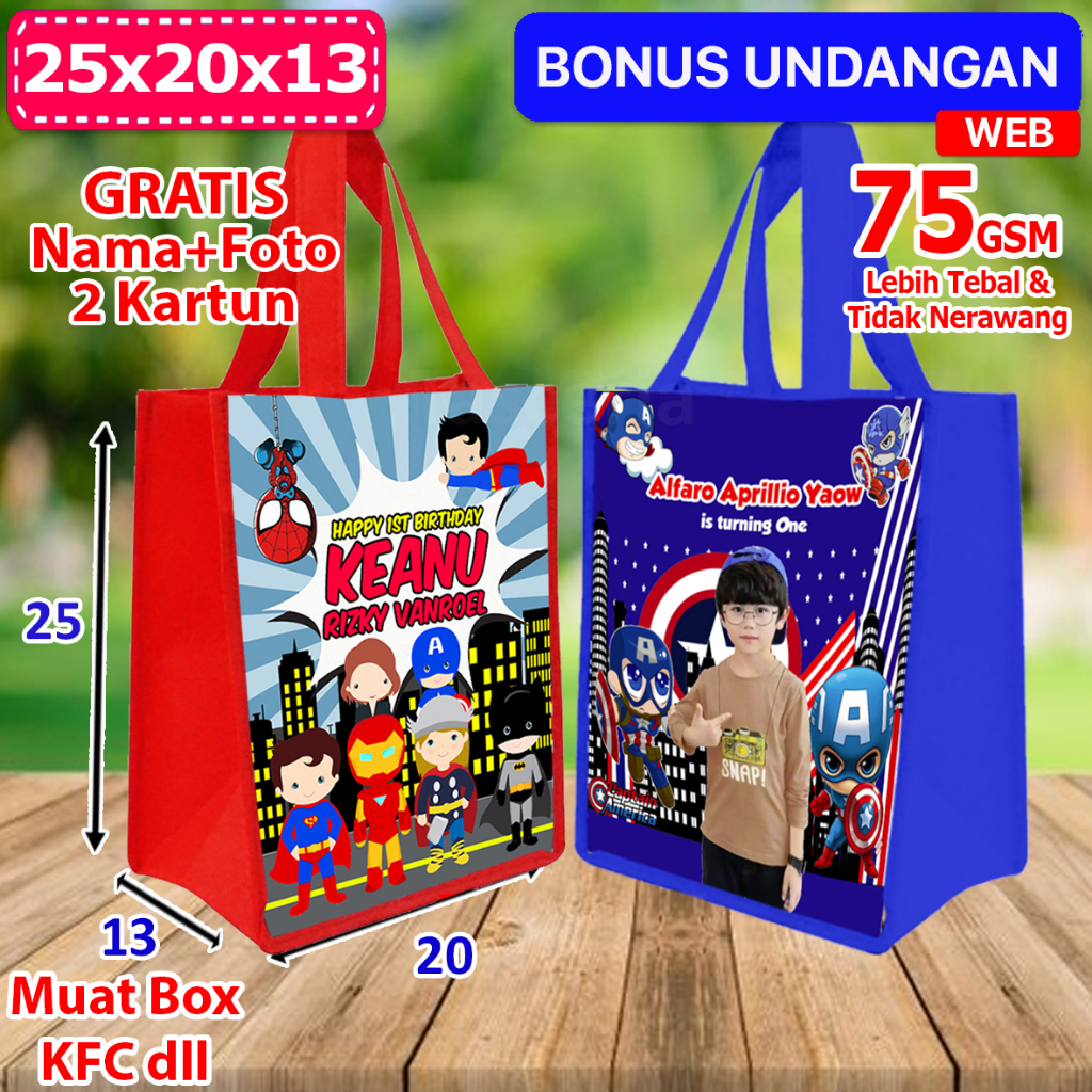 

Tas Ulang Tahun Hero Avenger / Goodiebag Ultah Avenger