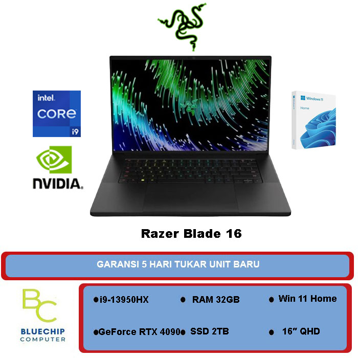 Laptop Razer Blade 16 Core i9-13950HX 32GB 2TB RTX4090 16"W11