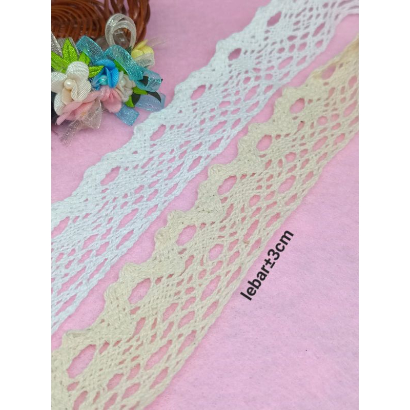 RENDA RAJUT,RENDA MUKENA RENDA BAJU WANITA