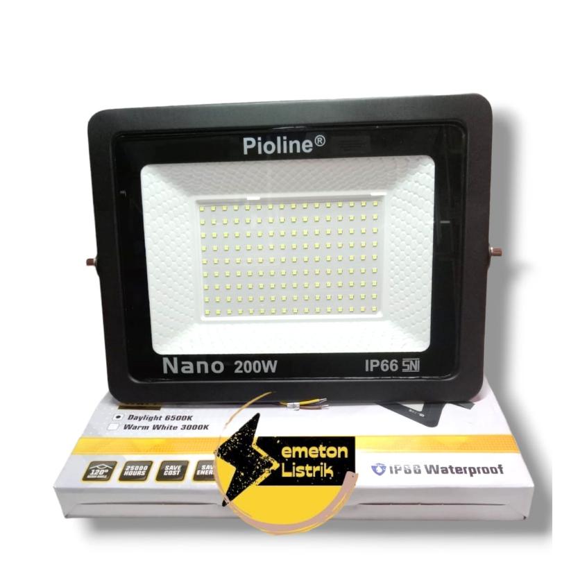 LAMPU SOROT LED FLOOD LIGHT PIOLINE NANO 200W / LAMPU TAMAN 200W / LAMPU OUTDOOR CAHAYA PUTIH
