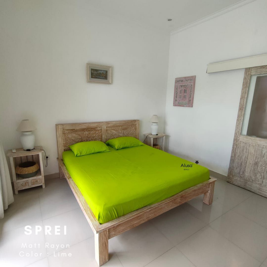 Sprei Bali Polos (BISA PILIH WARNA) Size 120x200 160x200 180x200 Seprai Rayon Alusa Terbaru