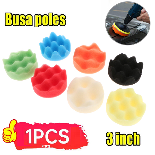 Busa Spon Poles 3inch Body Mobil Motor 1 Pcs 3 Inch 80mm Sponge Polish Polishing Flat Coumpond