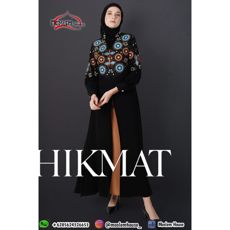 Baju muslim gamis abaya hikmat terbaru A2216