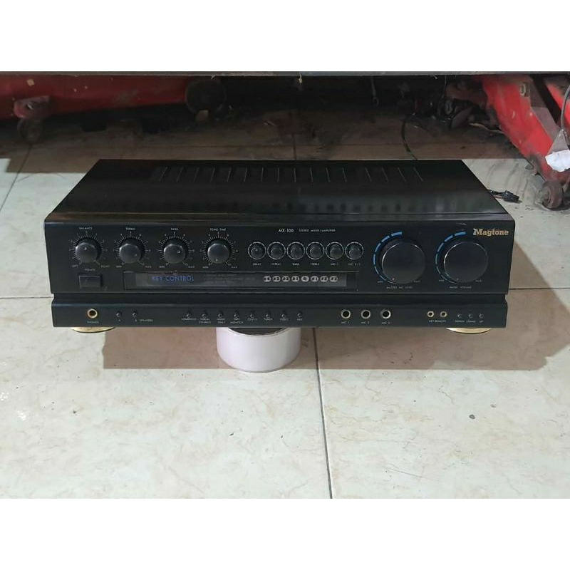 power amplifier mixer karaoke rumahan 200watts stereo key control MAGTONE MX100 second bekas normal 