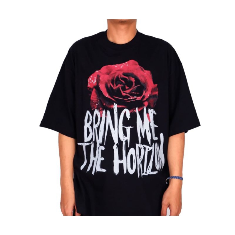 T-SHIRT BRING ME THE HORIZON ROSE OVERSIZE TEES KAOS BAND KAOS BRING ME THE HORIZON ROSE