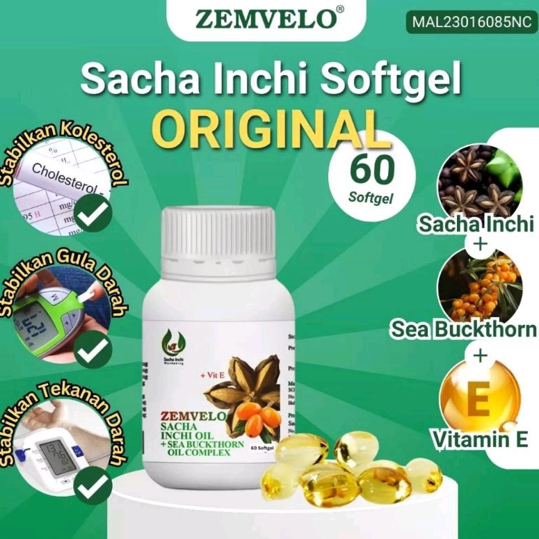 Zemvelo Sacha Inchi Oil Softgel 60s Omega 369 Original EXP2025