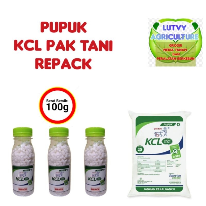 Pupuk KCL pak tani Repack 100 gram
