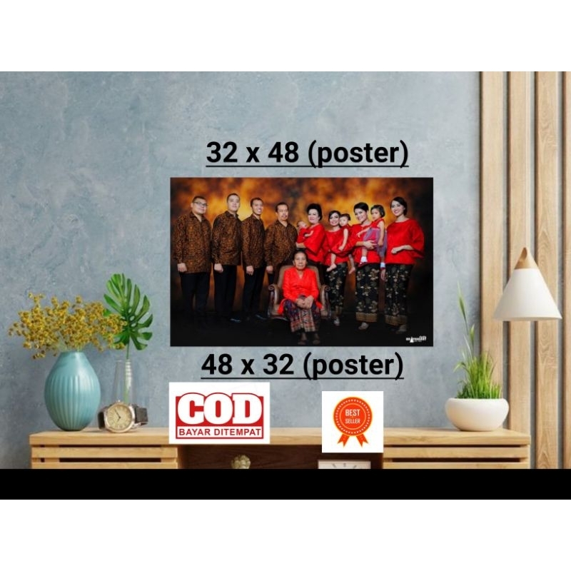Cetak foto plus bingkai ukuran besar(poster) 32x48 list hitam