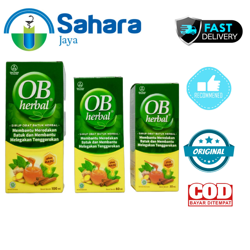 [SJ] OB Herbal 30 ml / 60 ML / 100 ML / OB HERBAL SIRUP / OB HERBAL SYRUP / Obat Batuk Sakit Tenggor