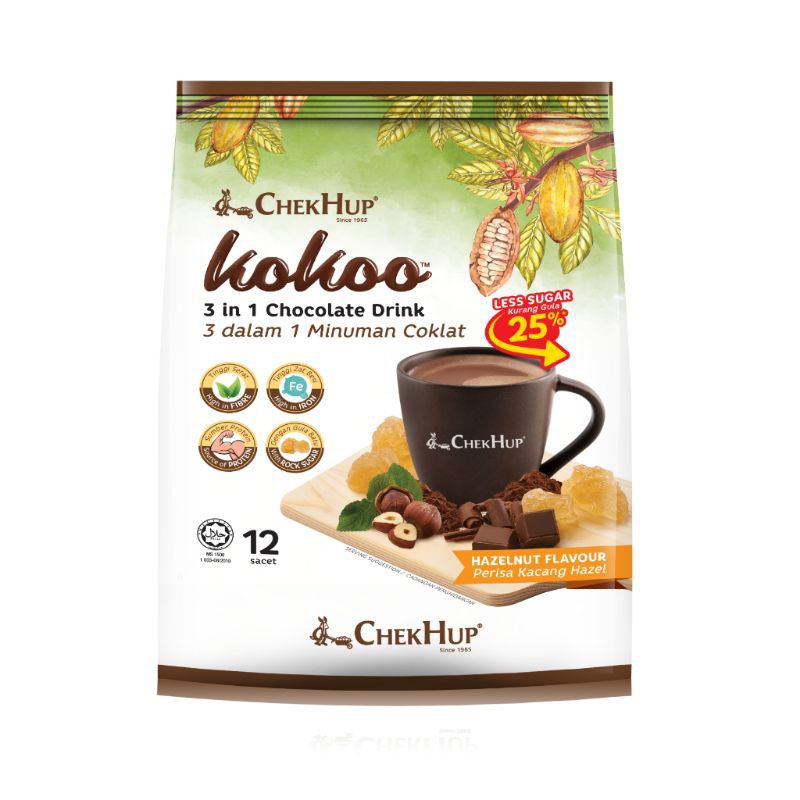 

CHEK HUP Kokoo 3 in 1 Chocolate Drink with Hazelnut Malaysia (12 sachet)