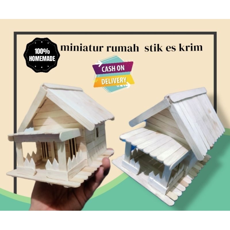 miniatur rumah prakarya kerajinan tangan stik es krim