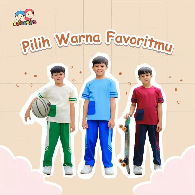 Baju Olahraga Anak Laki Raggakids / Setelan Baju Olahraga Anak