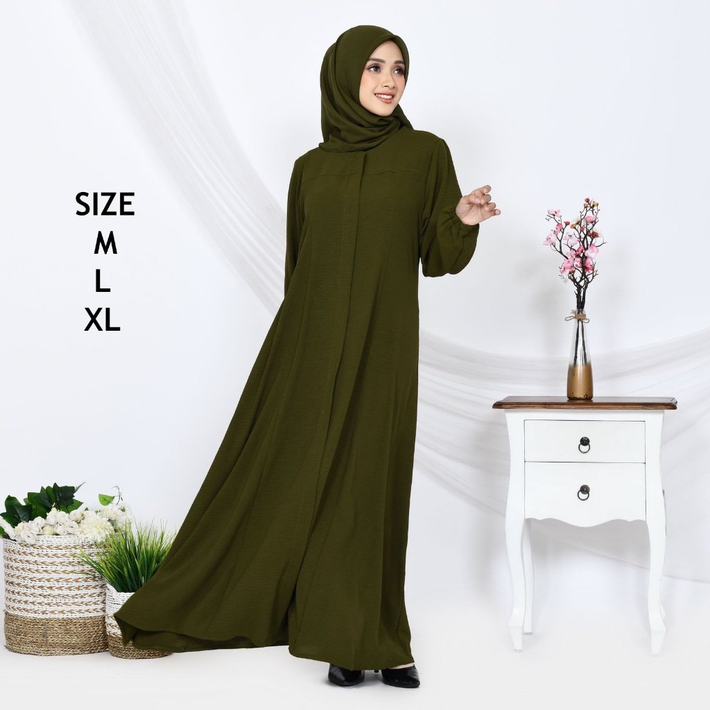 Dress Maryam Bahan Crinkle Airflow Premium Gamis Cantik Remaja Terbaru