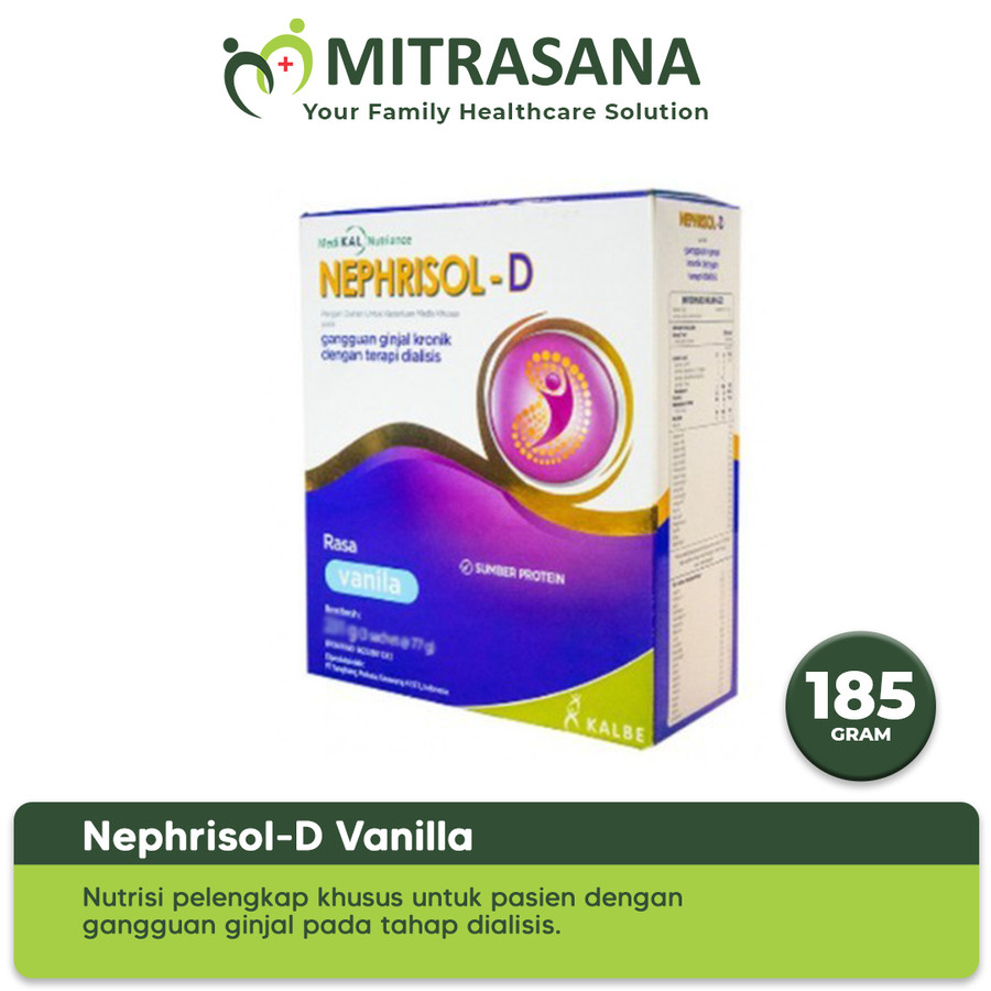 

Bundle 24 Box Nephrisol-D Cappucino / Vanila 210 g - Nutrisi Rendah Protein Pasien Gagal Ginjal