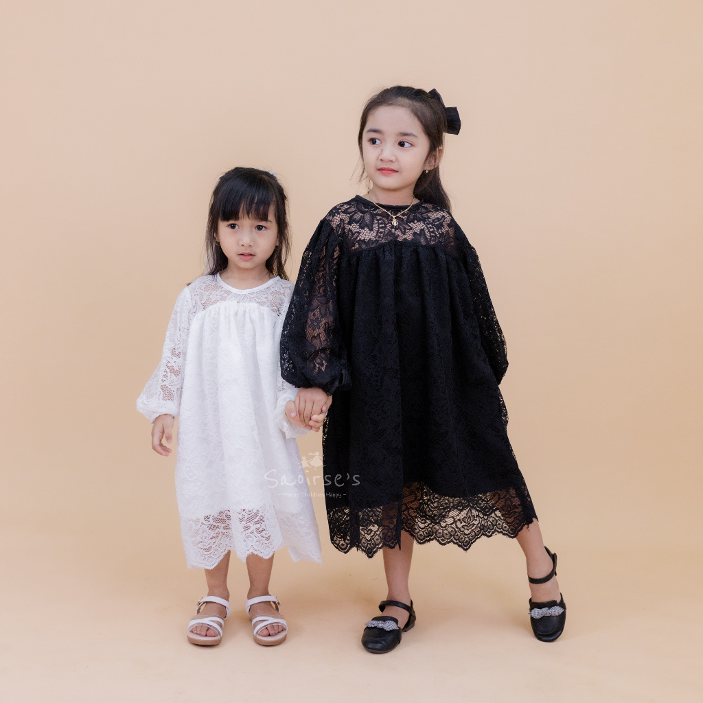 SAOIRSE'S Kalaya - Brukat Dress Anak Perempuan Baju Harian Vintage 2-8 Tahun