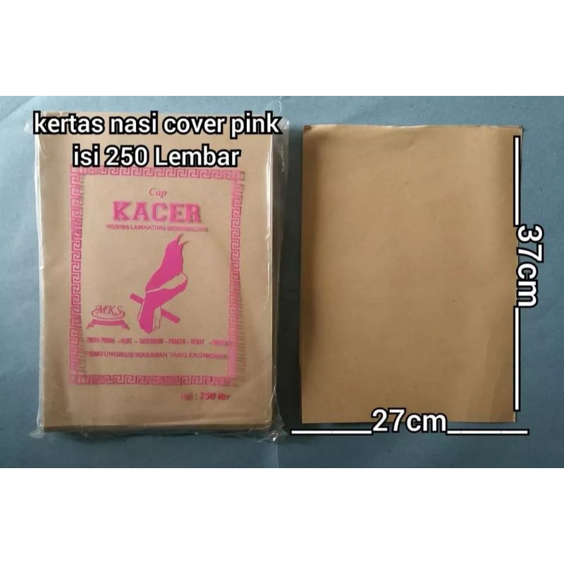 

Kertas nasi kotak pink kacer besar isi 250 lembar