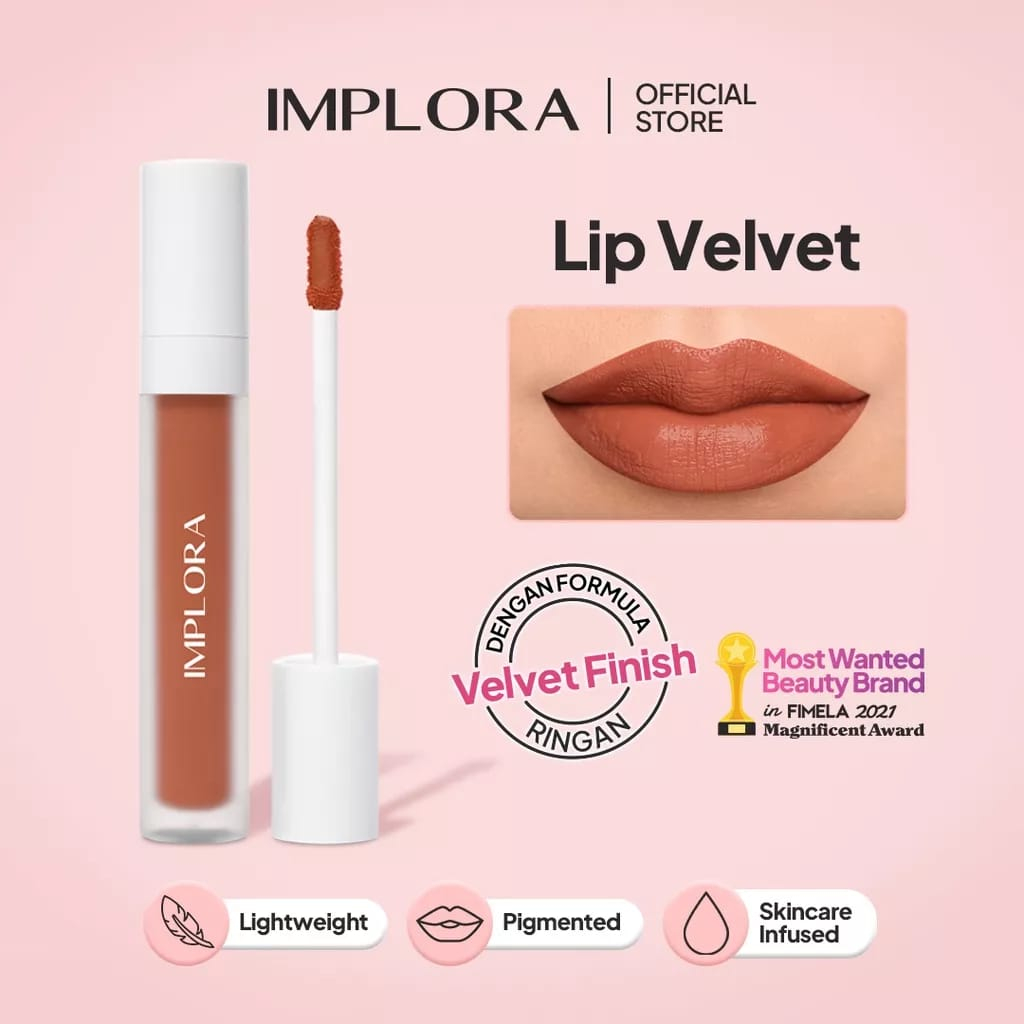 IMPLORA Lip Velvet Serenity Lip Cream Matte Lipstik 4,6gr  Original - Lip Velvet IMPLORA